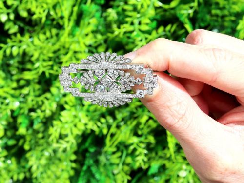 fig 1. Antique Art Deco 4.52ct Diamond and Platinum Brooch Circa 1930
