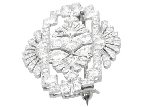 fig 3. Antique Art Deco 4.52ct Diamond and Platinum Brooch Circa 1930