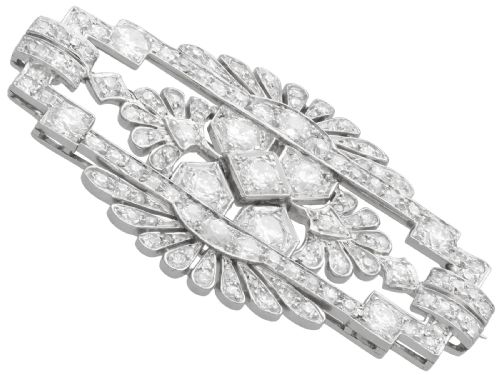 fig 4. Antique Art Deco 4.52ct Diamond and Platinum Brooch Circa 1930