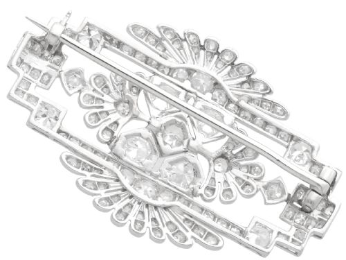 fig 5. Antique Art Deco 4.52ct Diamond and Platinum Brooch Circa 1930