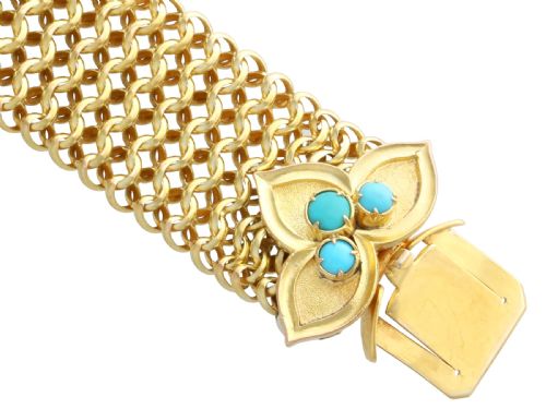 ANTIQUE 180CT TURQUOISE AND 21CT YELLOW GOLD BRACELET CIRCA 1850 - ADDITIONAL PHOTO 9