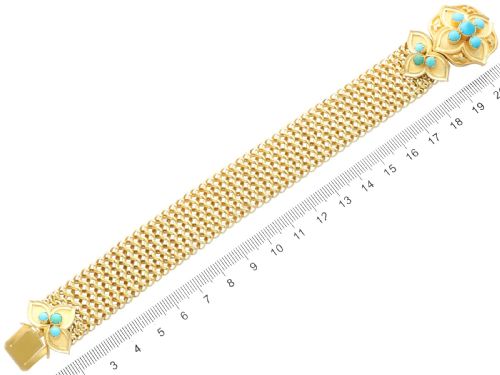 ANTIQUE 180CT TURQUOISE AND 21CT YELLOW GOLD BRACELET CIRCA 1850 - ADDITIONAL PHOTO 12