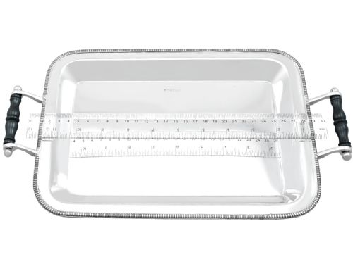 ANTIQUE GEORGE V STERLING SILVER DRINKS TRAY 1933 - ADDITIONAL PHOTO 8