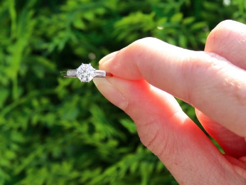 fig 1. Antique Art Deco 0.91ct Diamond and Platinum Solitaire Ring Circa 1925