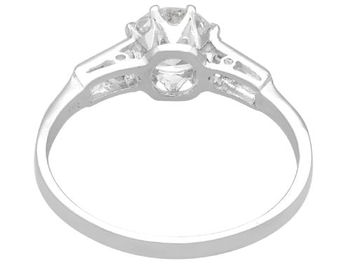 fig 4. Antique Art Deco 0.91ct Diamond and Platinum Solitaire Ring Circa 1925