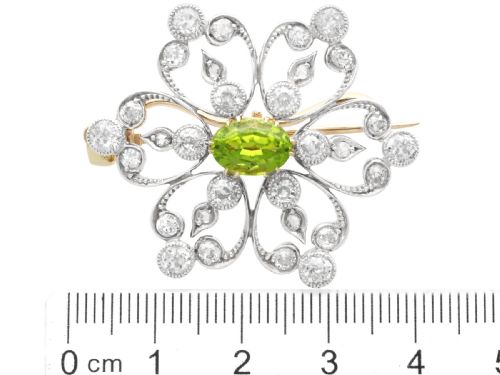 ANTIQUE 125CT PERIDOT AND 195CT DIAMOND 9CT YELLOW GOLD PENDANT BROOCH CIRCA 1890 - ADDITIONAL PHOTO 10
