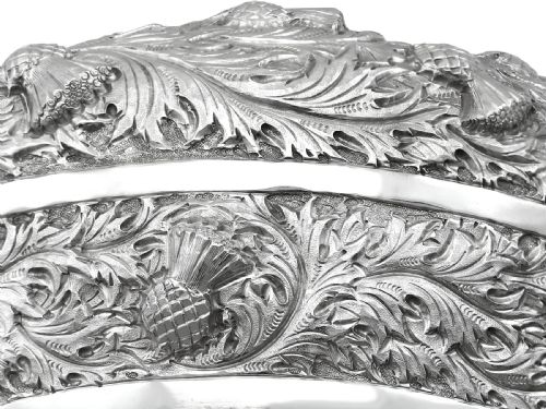 ANTIQUE EDWARDIAN SCOTTISH STERLING SILVER AND OAK HUMIDOR 1908 - ADDITIONAL PHOTO 11