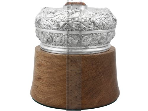 ANTIQUE EDWARDIAN SCOTTISH STERLING SILVER AND OAK HUMIDOR 1908 - ADDITIONAL PHOTO 15
