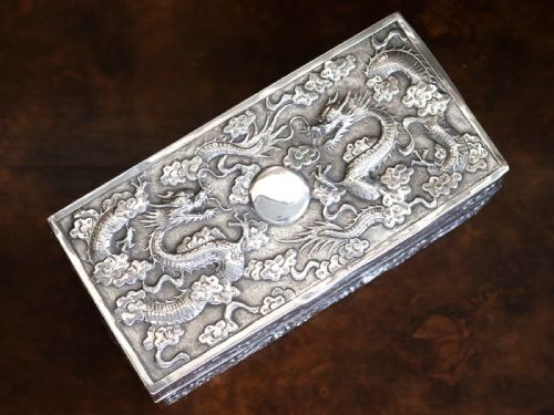 fig 2. Antique Chinese Export Silver Box Circa 1880