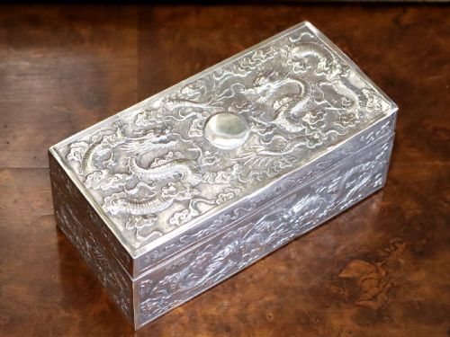 fig 3. Antique Chinese Export Silver Box Circa 1880