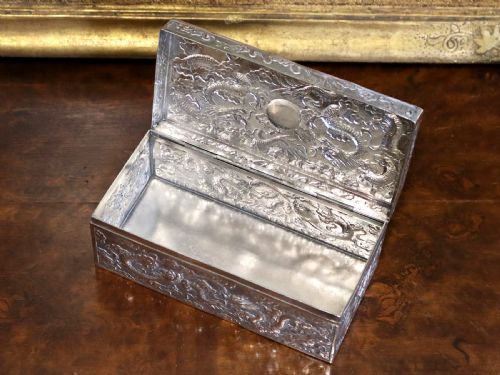 fig 4. Antique Chinese Export Silver Box Circa 1880