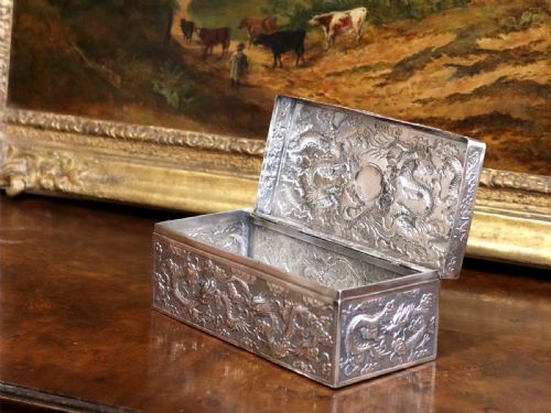 fig 5. Antique Chinese Export Silver Box Circa 1880