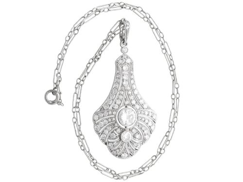 ANTIQUE ART DECO 351CT DIAMOND AND 18CT WHITE GOLD PENDANT CIRCA 1925 - ADDITIONAL PHOTO 3