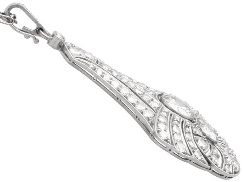 ANTIQUE ART DECO 351CT DIAMOND AND 18CT WHITE GOLD PENDANT CIRCA 1925 - ADDITIONAL PHOTO 4