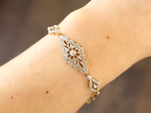 ANTIQUE 167CT DIAMOND AND 18CT YELLOW GOLD BRACELET CIRCA 1910 - ADDITIONAL PHOTO 2