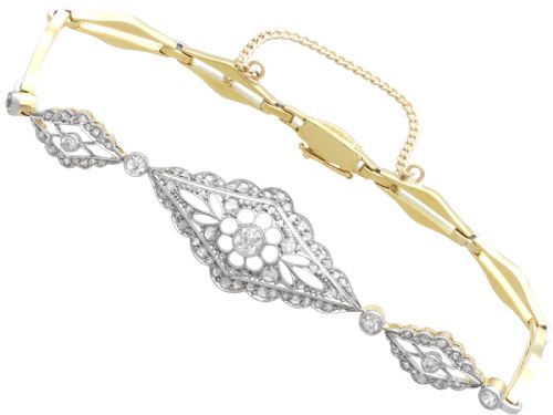 ANTIQUE 167CT DIAMOND AND 18CT YELLOW GOLD BRACELET CIRCA 1910 - ADDITIONAL PHOTO 4