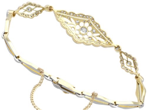 ANTIQUE 167CT DIAMOND AND 18CT YELLOW GOLD BRACELET CIRCA 1910 - ADDITIONAL PHOTO 6