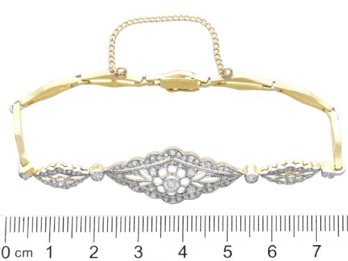 ANTIQUE 167CT DIAMOND AND 18CT YELLOW GOLD BRACELET CIRCA 1910 - ADDITIONAL PHOTO 9