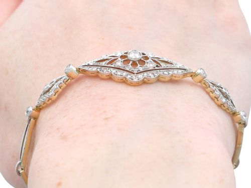 ANTIQUE 167CT DIAMOND AND 18CT YELLOW GOLD BRACELET CIRCA 1910 - ADDITIONAL PHOTO 12
