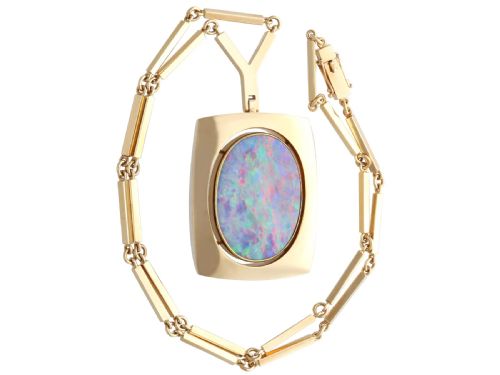 VINTAGE 634CT OPAL AND 14CT YELLOW GOLD PENDANT CIRCA 1950 - ADDITIONAL PHOTO 3