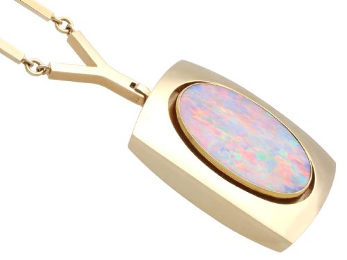 VINTAGE 634CT OPAL AND 14CT YELLOW GOLD PENDANT CIRCA 1950 - ADDITIONAL PHOTO 4