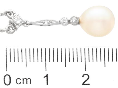ANTIQUE PEARL AND DIAMOND PLATINUM PENDANT CIRCA 1920 - ADDITIONAL PHOTO 6