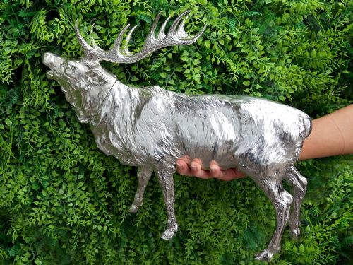 fig 1. Antique Edwardian Sterling Silver Stag Sugar Box