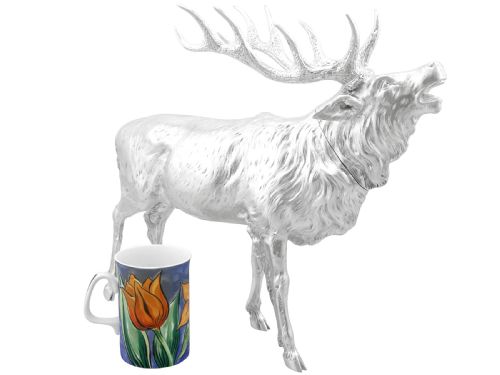 fig 5. Antique Edwardian Sterling Silver Stag Sugar Box