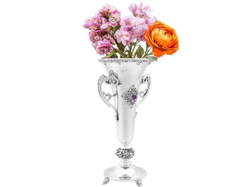 ANTIQUE GEORGE V LINDISFARNE STYLE IRISH STERLING SILVER VASES - ADDITIONAL PHOTO 14