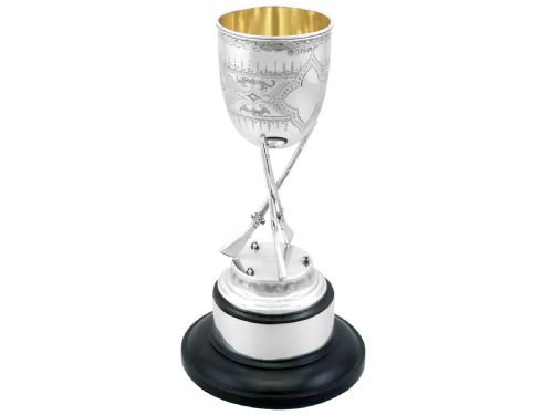 fig 2. Antique Victorian Sterling Silver Rifle Presentation Cup (1868)