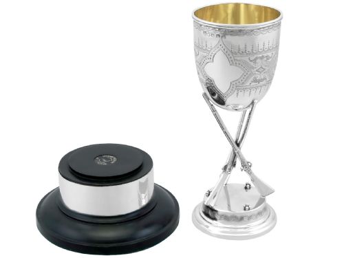 fig 3. Antique Victorian Sterling Silver Rifle Presentation Cup (1868)