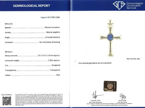VINTAGE 290CT SAPPHIRE AND PLATINUM CROSS PENDANT CIRCA 1950 - ADDITIONAL PHOTO 11