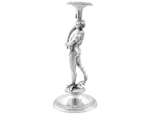 ANTIQUE VICTORIAN STERLING SILVER FIGURAL CANDLESTICKS 1865 - ADDITIONAL PHOTO 7