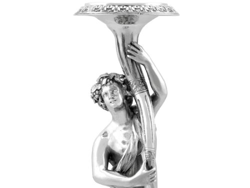 ANTIQUE VICTORIAN STERLING SILVER FIGURAL CANDLESTICKS 1865 - ADDITIONAL PHOTO 9