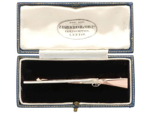 VINTAGE 9CT GOLD SHOTGUN BROOCH 1958