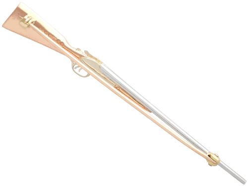 VINTAGE 9CT GOLD SHOTGUN BROOCH 1958 - ADDITIONAL PHOTO 8