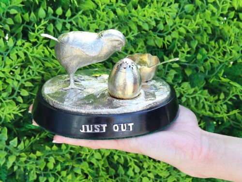 ANTIQUE VICTORIAN STERLING SILVER CHICK CONDIMENT SET - ADDITIONAL PHOTO 1