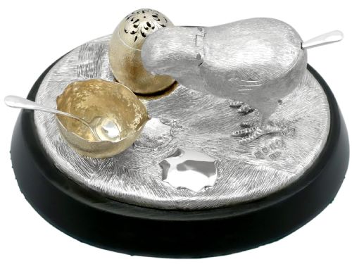 ANTIQUE VICTORIAN STERLING SILVER CHICK CONDIMENT SET - ADDITIONAL PHOTO 6