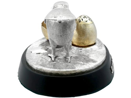 ANTIQUE VICTORIAN STERLING SILVER CHICK CONDIMENT SET - ADDITIONAL PHOTO 9