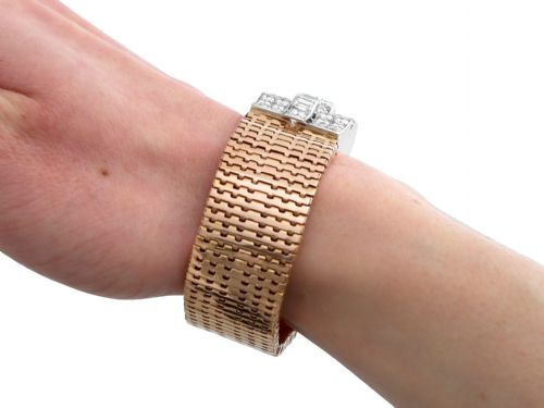ANTIQUE 650CT DIAMOND AND 16CT ROSE GOLD BRACELET CIRCA 1930 - ADDITIONAL PHOTO 12