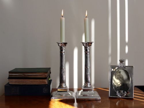 ANTIQUE VICTORIAN STERLING SILVER CANDLESTICKS - ADDITIONAL PHOTO 3