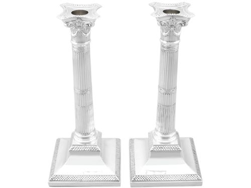 ANTIQUE VICTORIAN STERLING SILVER CANDLESTICKS - ADDITIONAL PHOTO 4
