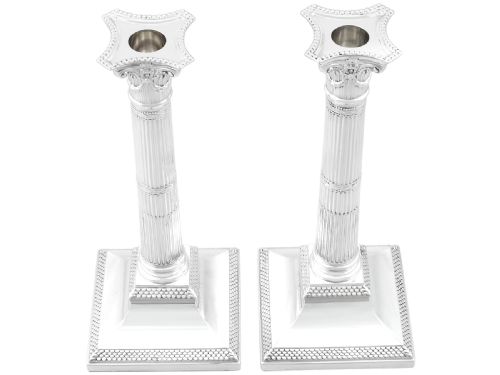 ANTIQUE VICTORIAN STERLING SILVER CANDLESTICKS - ADDITIONAL PHOTO 5