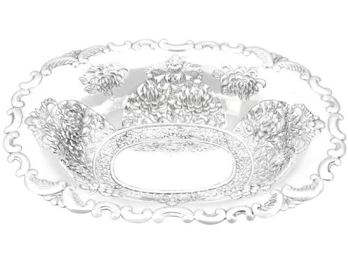 ANTIQUE CHINESE EXPORT SILVER DISH CIRCA 1900 - ADDITIONAL PHOTO 6