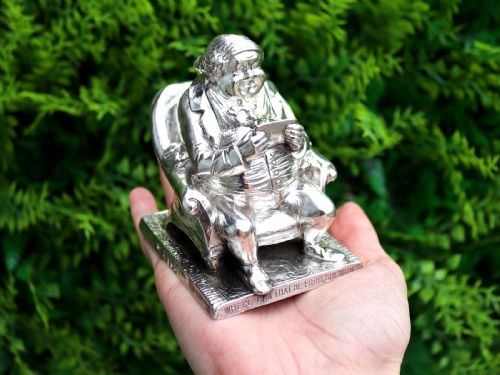 ANTIQUE VICTORIAN STERLING SILVER NOVELTY INKWELL 1885 - ADDITIONAL PHOTO 1