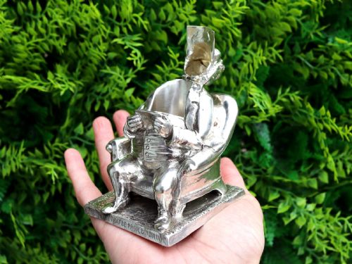 ANTIQUE VICTORIAN STERLING SILVER NOVELTY INKWELL 1885 - ADDITIONAL PHOTO 2