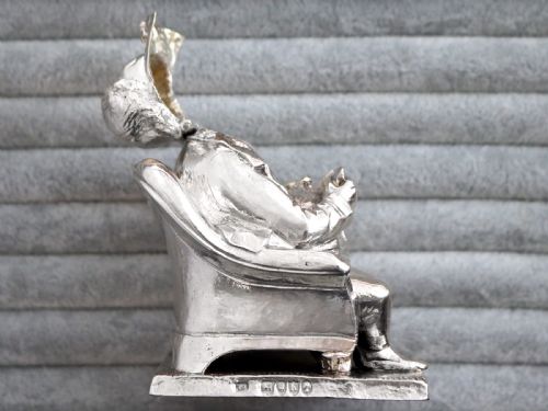 ANTIQUE VICTORIAN STERLING SILVER NOVELTY INKWELL 1885 - ADDITIONAL PHOTO 3
