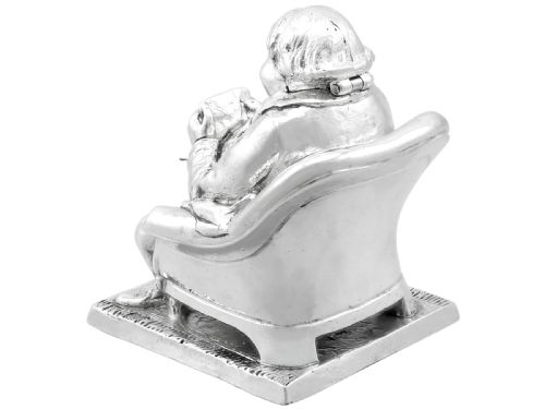 ANTIQUE VICTORIAN STERLING SILVER NOVELTY INKWELL 1885 - ADDITIONAL PHOTO 6