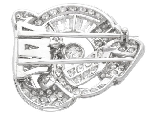 fig 7. Antique Art Deco 4.35ct Diamond and Platinum Clip Brooch Circa 1935