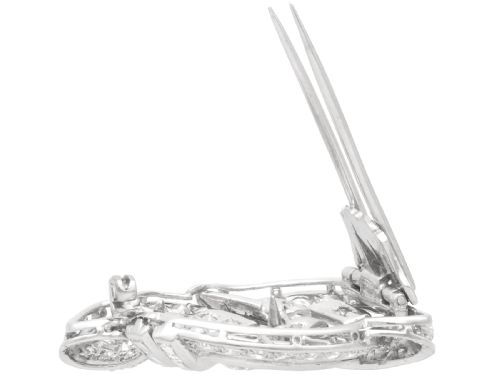 fig 8. Antique Art Deco 4.35ct Diamond and Platinum Clip Brooch Circa 1935